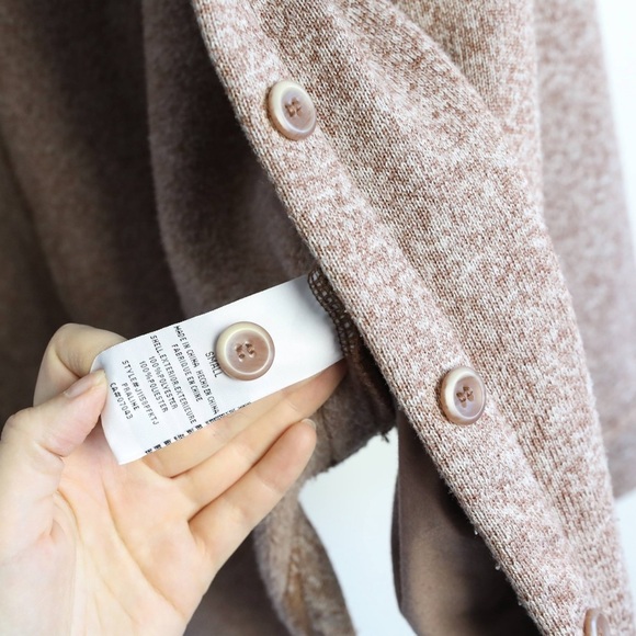 Thread & Supply Comfort Fleece Shirt Jacket Brown Shacket Cozy Knit thick S new - Picture 5 of 11